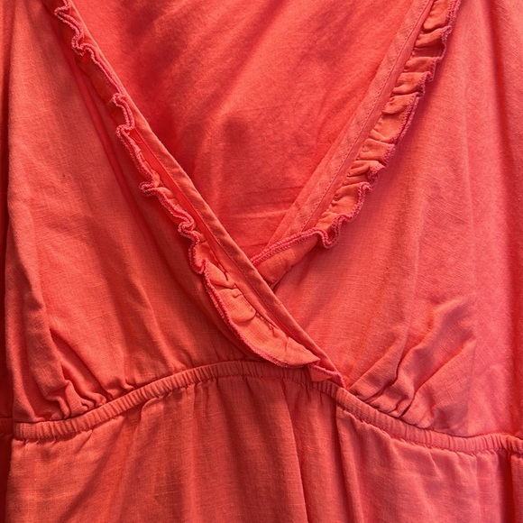Old Navy, large L coral colored cotton and linen dress - Picture 2 of 5